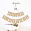 Party Decoration Simple Happy Birthday Kraft Paper Banner 1st Girl Boy Decorations Flags and Banners