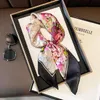 Designer Letters Print Floral Silk Scarf Headband for Women Fashion Long Handle Bag Scarves Shoulder Tote Luggage Ribbon Head Wraps Square 90*90cm