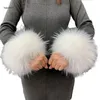 Knee Pads Faux Fur Wrist Cuffs Winter Furry Bands Imitational Animal Warmer Arm Leg Ankle One Size J78E