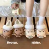 HBP Non-Merk Winter Bont Vrouwen Slippers Waterdichte Katoenen Slippers Vrouwen Warme Pluche Cartoon Indoor Slides Schattige Konijn Schoenen