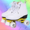 Chaussures à rouleaux de bottes 4 roues patins adultes Unisexe Double Row Roller Chaussures professionnelles Sport Sneaker Cuir Footwear Cadeau