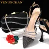 Pompes chaussures Vénus chan pour femmes 2023 TOE POINDE POINT BLACK Talons Sandales et sacs Italiens Sandals Italian Sanding 2023