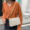 Quelle Fabrik Hohe Qualität Paket Sommer 2024 Neue Damen Kette Mode Trend Tasche Einzelne Schulter Diagonal Span Tragbare Kleine quadratische Pu