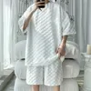 Herren Set Mode Sommer Lose Beiläufige Plaid T Shirts Und Shorts Hohe Qualität Koreanische Luxus Kleidung Kleidung Große Größe 5XLM 240312