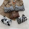 Totes mode shopping väska retro casual leopard djurmönster kvinnor axelväskor kvinnlig läder handväska för 2024