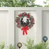 Decorative Flowers Plane Christmas Wreath Ornaments 2024 Home Decoration With Pine Cone Berry Print Window Front Door Ornament Acrylic