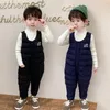 Winter Baby Boys Overalls Autumn Girls Thick Pants Baby Girl Warm Jumpsuit Outdoor Sweatpants Children Ski Down Overalls 240305