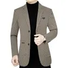 Herenpakken Heren Zakelijke Blazers Jassen Man Geruit Casual Jassen Hoge kwaliteit Man Lente Slanke maat 4XL