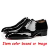 Louboutin Christian Red Bottoms Luxury Men Dress Shoes Loafers Designer Sneakers Lace-ups Suede Patent Leather Rivets Slip-Ons Mens Greggos Party Wedding【code ：L】Big Size 50