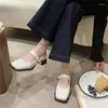 Dress Shoes Summer Fashion Square Toe Casual Solid Color Mary Jane Banquet Sexy Elegant Low Heel Women's Sandals Comfortable High Heels