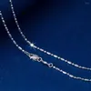 Chains Real Pure Platinum 950 Chain Women Gift Lucky Solid Beads Link Necklace 5.7g/43cm