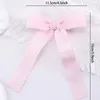 Acessórios de cabelo Ncmama rosa grande fita arco clipes para mulheres doces meninas pin barrettes menina rabo de cavalo elegante