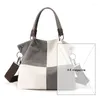 Omuz çantaları boş zaman kadın tuval çantası şık çok yönlü el crossbody moda kombinasyonu renk kontrast