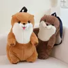 50 cm Sea Otter Mochila de felpa Dibujos animados lindo juguete suave relleno animal bolso de hombro para niños niñas regalos de cumpleaños 240314