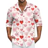 Men's Casual Shirts Summer Loose Print Long Sleeve Shirt Cardigan Beach Fashion T-Shirts For Men Short