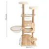 54in Tree - Multi-level Furniture Activity Center Scratching Posts Stand Condo Funny Toys Cat Climbing Tower with Plush for Kittens Pet Play House