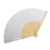 Decoratieve beeldjes blanco wit doe-het-zelf papier fans handoefening feest vouwen met de hand geschilderd gepersonaliseerd elegant voor dans cosplay rekwisieten