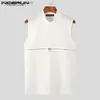 Men's Tank Tops Summer Men Tank Tops Solid Color Zipper Turtleneck Sleeveless Casual Vests Streetwear 2023 Fashion Men Clothing S-5XL L240319