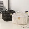 INS – sac de rangement de cosmétiques, sac de rangement de grande capacité pour filles, trousse de toilette de styliste à rayures, pochette pour pinceaux de maquillage, YFA2021