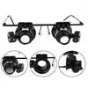 Watch Repair Kits Professional 20X Magnifier Double Eye Glasses Type Jeweler Inspect Tool With Two Adjustable LED Lights