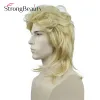 Peruki StrongBeauty Mullet Peruki for Men 70s 80s Costume Męskie Fancy Rock Party Cosplay Fair Wavy Pargy