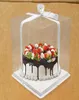 Boîte à gâteaux de mariage, emballage cadeau Transparent en Pet Transparent 4 6810 pouces boulangerie gros gâteau Mousse boîtes d'anniversaire 50pcslot3951433