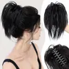 Synthetic Wigs Messy Bun Wig Claw Clip Fluffy Realistic Natural Silky High Temperature Fiber Hair Women Girls Tousled Updo Short Pony 240328 240327