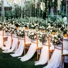 Stoelhoezen tuin bruiloft decoraties riem knoop feeststoelen rug schuifjes boog stropdas lint prom evenement decors