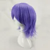 Wigs Hairjoy Man Women Purple Cosplay Wig Short Curly Layered Haint Hair Party Party Wigs with Bangs 7 Colors