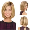 Synthetische pruiken Cosplay Pruiken Synthetische korte bob Rechte pruiken Blonde kleur Pruik voor vrouwen Natuurlijk hittebestendig haar 240329