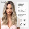 Synthetic Wigs Lace Wigs ELEMENT Synthetic Wig Long Medium Water Wavy Ombre Black Blonde Wigs for Women Party Daily Hair Heat Resistant Fashion Headband 240327