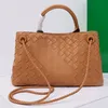 10A Borsa tote in tessuto di lusso Borsa firmata Borsa moda semplice da donna Borsa a tracolla intrecciata in vera pelle Borsa shopping da donna di grande capacità Borsa a tracolla