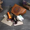 Totes YourSeason Damen 2024 Echtes Leder Haspe Umhängetaschen Rindsleder Lässige Damen Vintage Handgefertigte Totem-Handtaschen