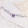 Bangle Romantic Silver Trial 925 Armband For Women Wedding Ring Promise Party Accessories Heart Shape Zirconia Stone Armband 240319