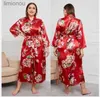 Женская одежда для сна, длинный халат большого размера, весна-лето, женская одежда для сна, кимоно, халат, сексуальное атласное ночное белье, ночная рубашка, свободный домашний халатC24319