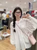 Women's T Shirts Korejepo Sweet Women Early Spring 2024 Preppy Style Loose Doll Shirt White Beautiful Romantic Leisure Simplicity Tops