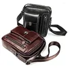 Bag Brand Man Genuine Leather Shoulder Men Messenger Bags Small Casual Flap Zipper Design Male CrossBody For