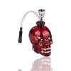 Headshop888 GB003 Hookah Vidro Bong Dab Rig Crânio Cachimbo De Metal Tigela Uma Mangueira Pintura Cor De Vidro Tubos De Água Ash Catcher Bubbler