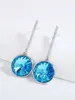 Stud Küpe Bayanlar Piercing Women Ear Fashion Mücevherleri için Avusturya'dan 12mm Kristaller ile Yapıldı Mücevher Modaya Düzenli Asma Küpeler Bijoux Hediye