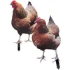 Garden Decorations 2 Pcs Chicken Decoration Outdoor Stake Lawn Ornament Yard Sign Acrylic Adornment Yards