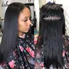 Estensioni Isheeny Micro Link Estensioni dei capelli con punta I 12"26" Micro anello dritto per capelli umani vergini per ragazze nere Colore naturale con perline