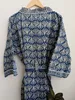 Premiumkvalitet bomull kantha blå färg kimono mantel täckning badrockar för kvinnor från indisk tillverkare