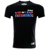 VSZAP combat haut de fitness sport Muay Thai T-shirt imprimé à manches courtes, pur coton Taekwondo vêtements de course décontractés