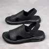 Sandaler herr sommar sandaler utomhus höjande luft kudde tjock plattform tofflor mode manlig mjuk ensam sandal casual sport tofflare