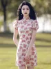 Etnische kleding Franse gesneden bot Kleine Cheongsam Lente en zomer Verbeterde jurk Jong meisje kort sexy