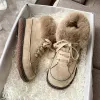 Laarzen 2024 Snow Boots Women Lower Up Warm Enkle Boots Ladies Winter Fur Shoes Platform Casual Comfortabele korte laarzen Botas de Mujer