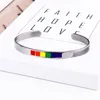 Bracciale rigido accattivante Bracciale Rainbow Love Pride Bracciale in acciaio inossidabile smaltato da 6 mm con apertura LGBTQ per donna uomo
