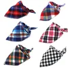 Vêtements pour chiens 50/100pcs Bandanas en vrac Coton Plaid Pet Chat Chiens Foulards Collier Lavable Bavoirs Foulard Accessoires