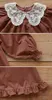 Girl Dresses Kids 2024 Autumn Korean Baby Girls Dress Long Sleeve Lace Collar Cute Children Fishtail Princess