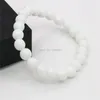 Strand 8mm Natural White Tridacna Jade Beads Armband Women Girls Christmas Gifts Diy Jewelry Making Design Stone Valentine's Day Gift